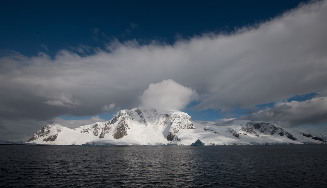 Antarctic Peninsula with snow-capped mountains