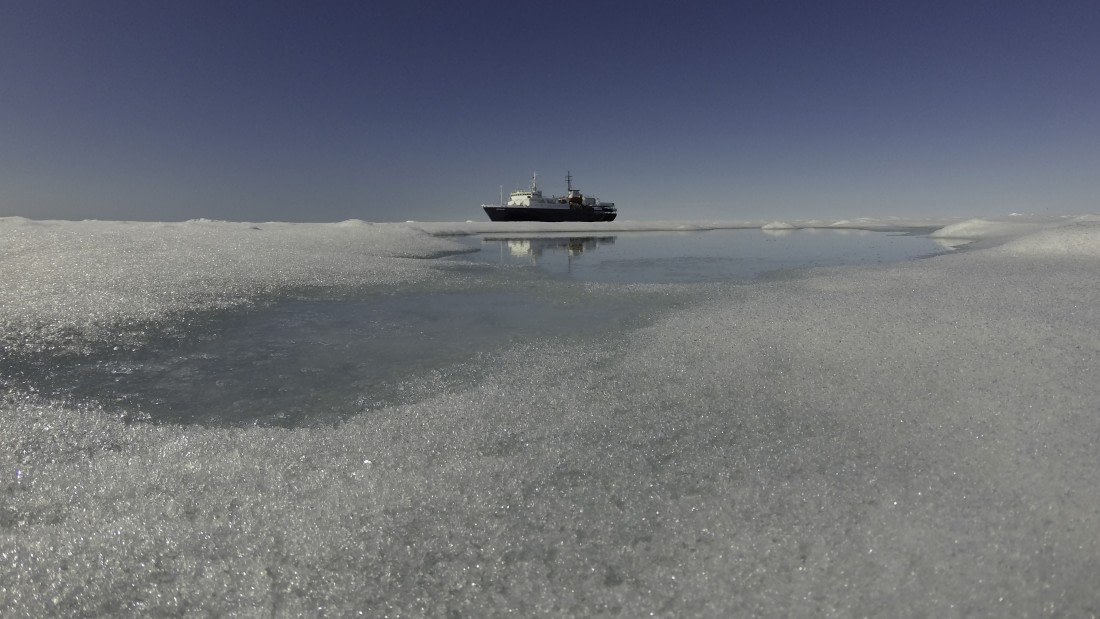 Ortelius in pack ice, Spitsbergen, July