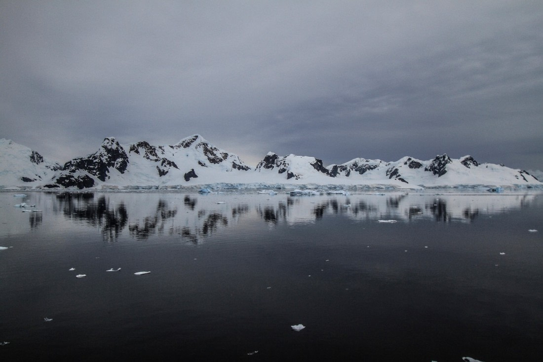 Mirror waters of Gerlache Strait, Antarctic Peninsula