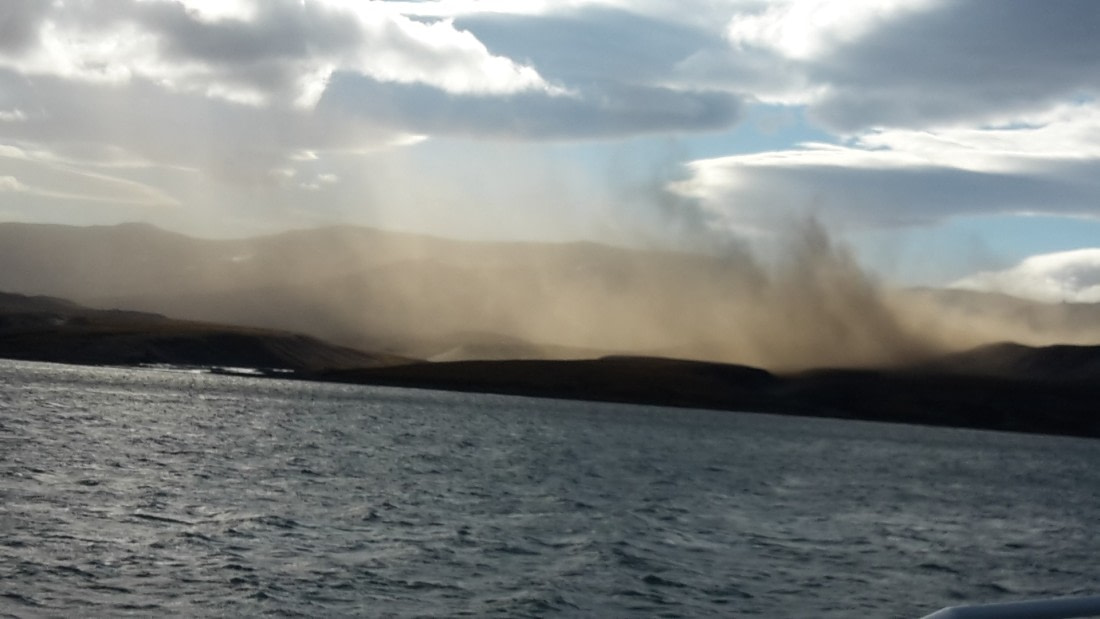 Sandsturm in der Dunerbukta