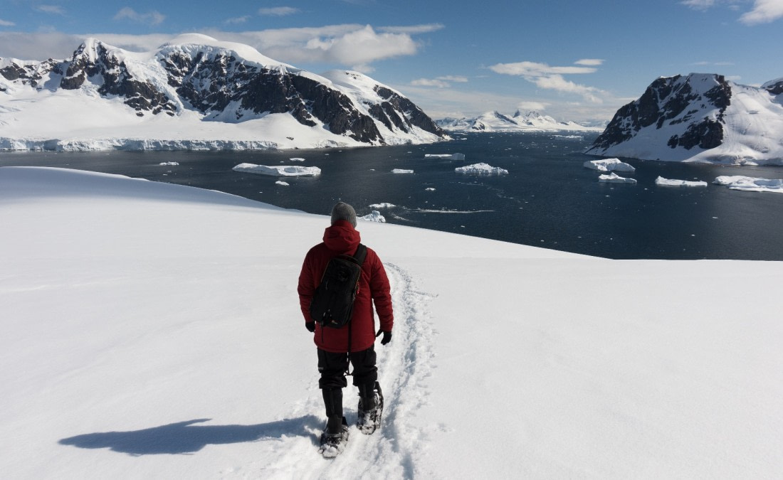 Snowshoeing with a view
