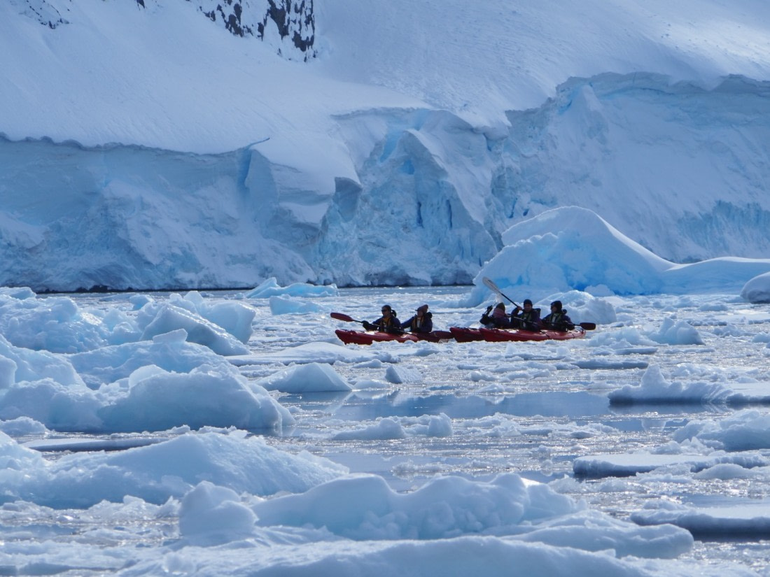 Kayakers in the Sea Ice