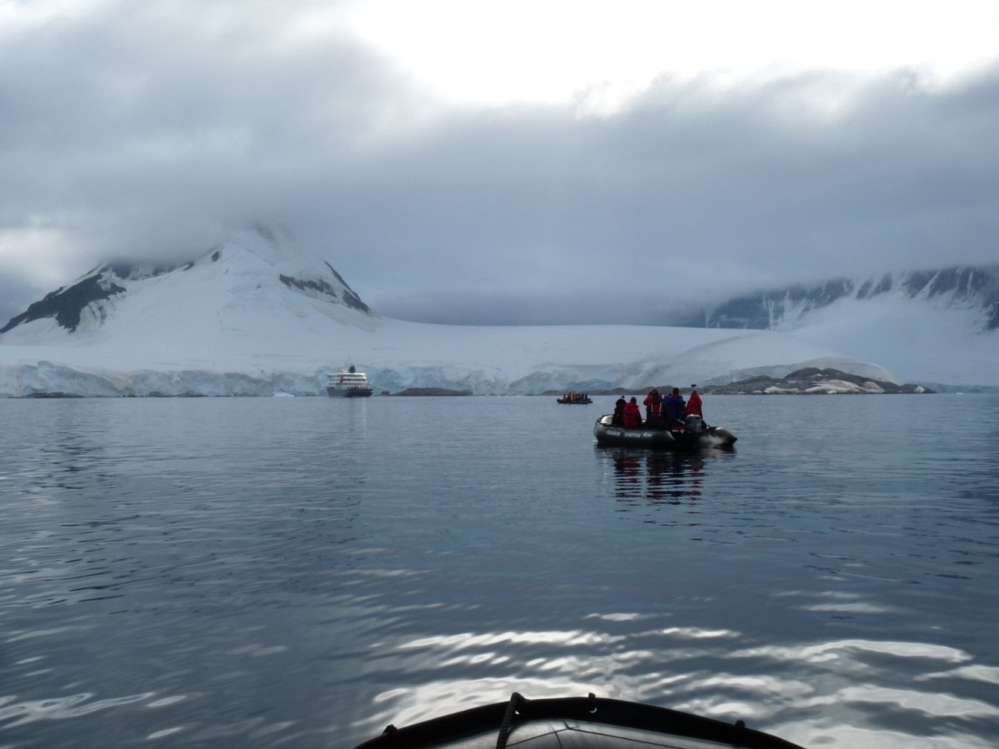 Zodiac cruising by Port Lockroy