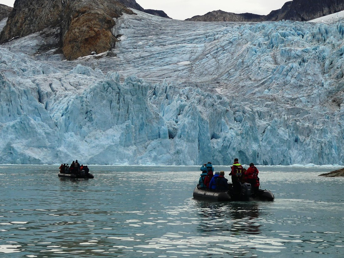 PLA11-24, Day 2,  Zodiacs with glacier 1 © John Rogers - Oceanwide Expeditions.JPG