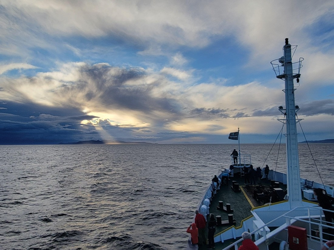 Sunset on Plancius ship