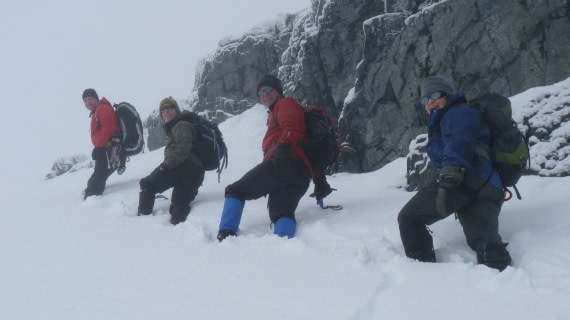 Ascending a mountain