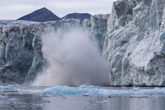 Svalbard, calving glacier