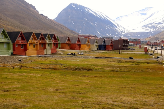 Typical houses in the fantastic city Longyearbyen