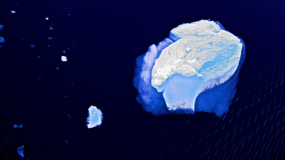 small iceberg (90% is below water) from top deck ortelius