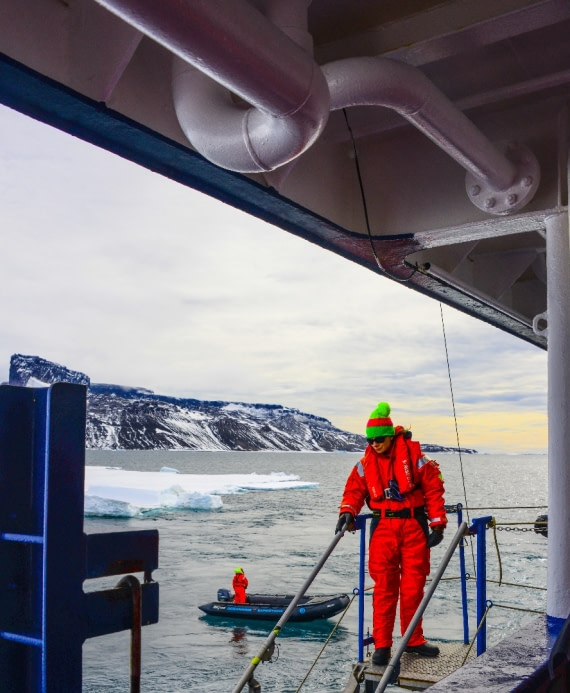 Ortelius crew ready to load zodiacs!