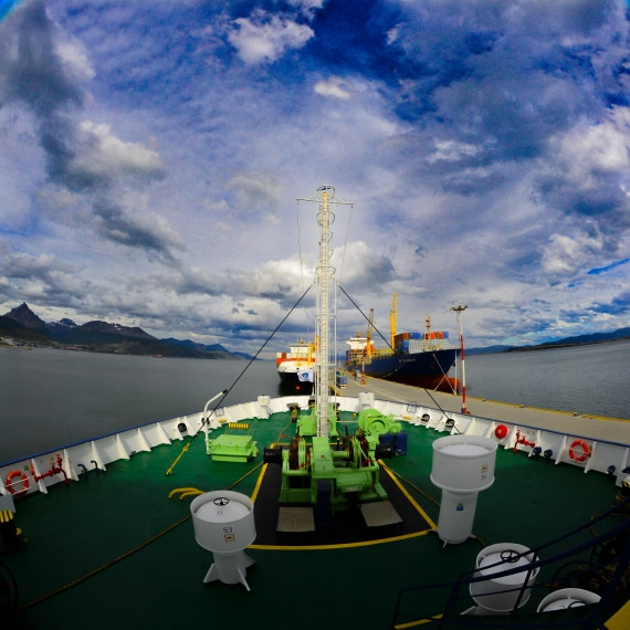 M/V Ortelius ready to depart from Ushuaia, Argentina