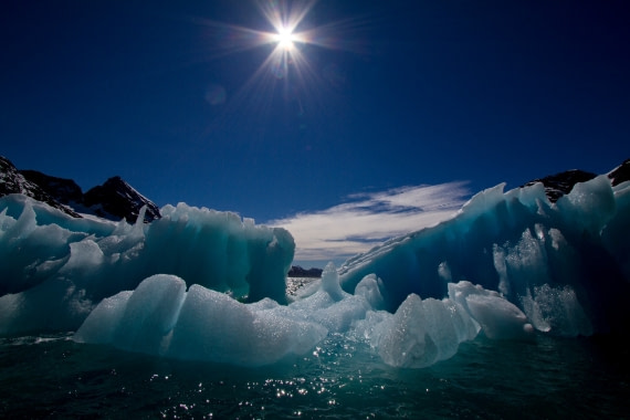 Blue icebergs in Eternity Fjord