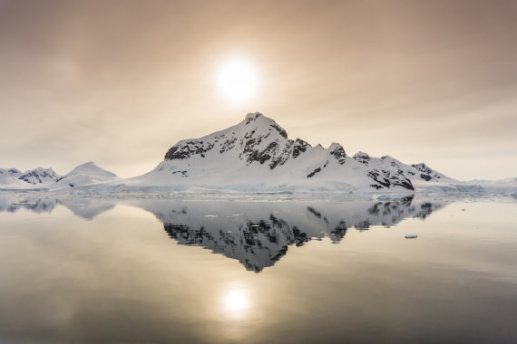 Iceberg in sunset