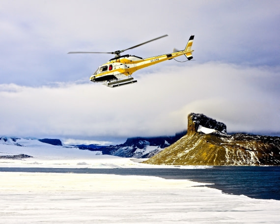 Helicopter flight, Weddell sea, Antarctica
