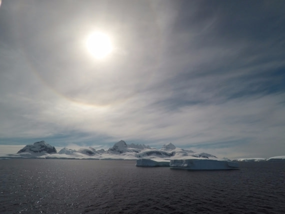 Solar halo from Gerlache Strait