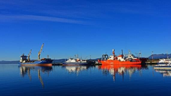 M/V Plancius, at pier ushuaia, ar.  atlantic odyssey mar/apr 2017