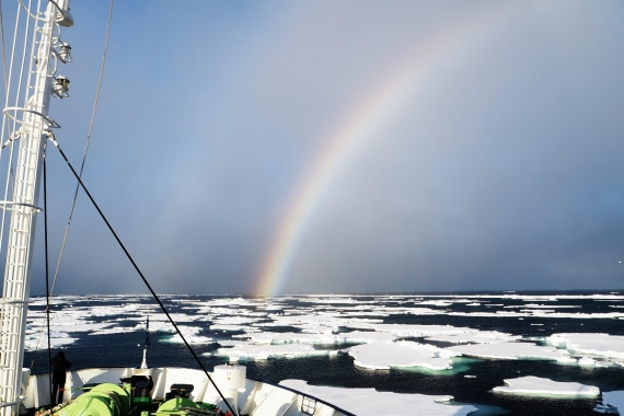 Rainbow over ice floe