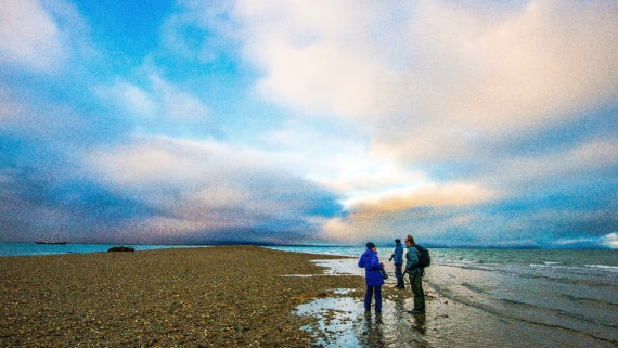 Hiking back to Rembrandt van Rijn,giving walrus a wide berth spitisbergen - NE greenland 2017