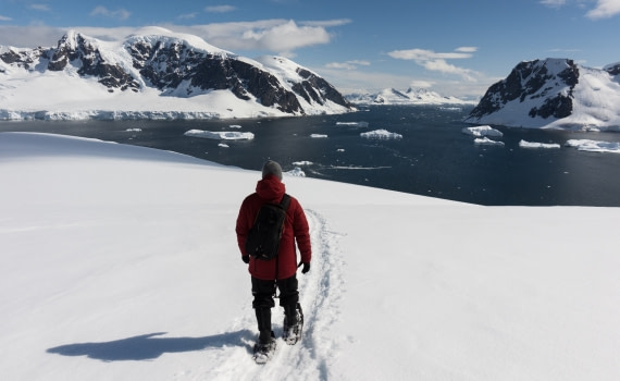 Snowshoeing with a view