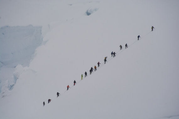 Climbers up the Mountain