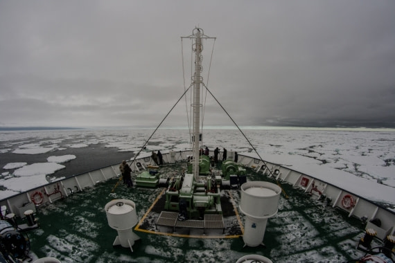 Entering the pack-ice