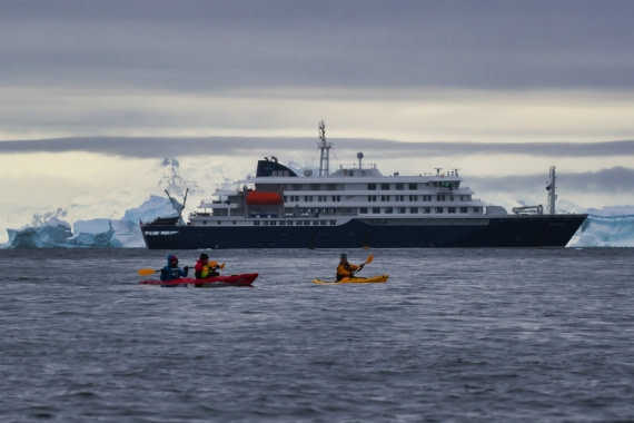 Kayaking off HMS Hondius