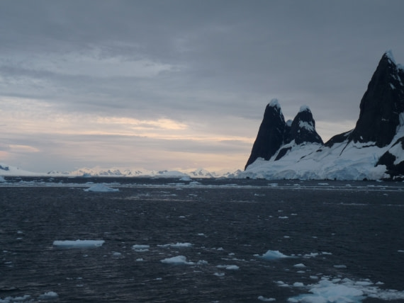 Sailing through Lemaire Channel by twilight