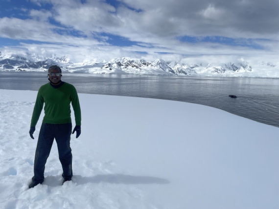 Warm day and beautiful mountain backdrop
