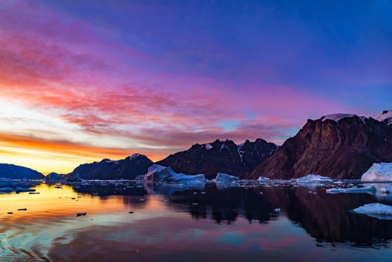 Explosion of colors. 6am in Nordvestfjord