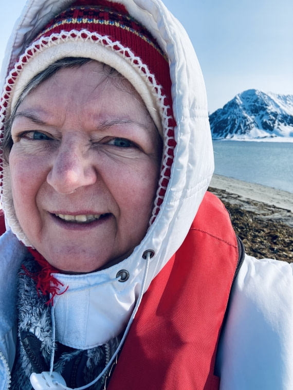 A Selfie (lower photo) on the Beach in Svalbard