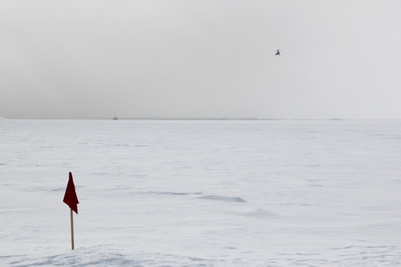 Ortelius & Helicopter from the Ross Ice Shelf
