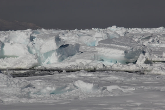 Pack Ice from an ice floe, New Harbour