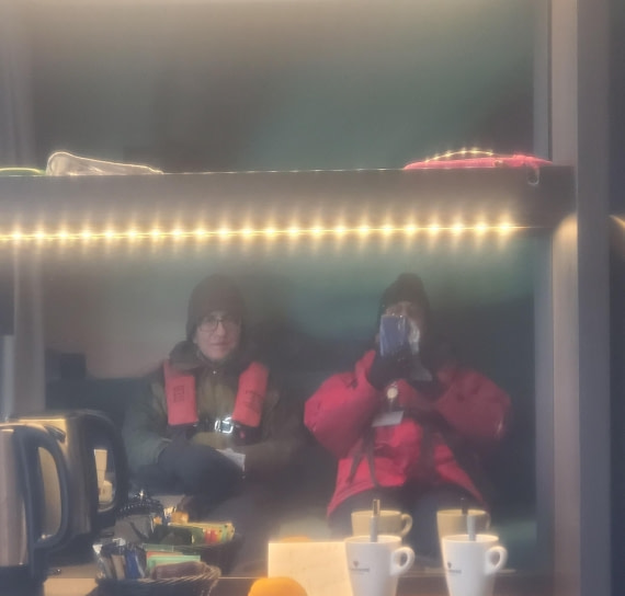 Waiting to board zodiac!