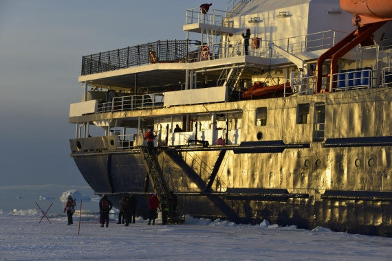 OTL22-25, Day 6, 16Nov2025-Gary Miller-Ant Sound fast Ice-Gangway.JPG © Gary Miller - Oceanwide Expeditions.JPG