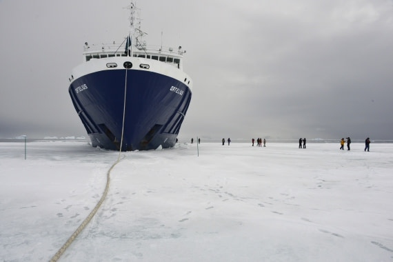 OTL24-25, Day 4, Gary 4Dec-Kinnes Cove-Ship at ice walk.JPG © Gary Miller - Oceanwide Expeditions.JPG
