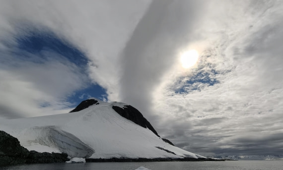 Nebulous sky in Antarctica
