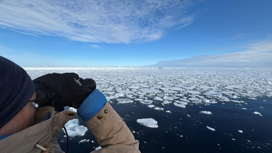 Arriving at the pack ice of Northern Greenland