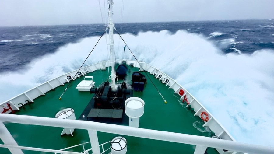 At sea, heading North