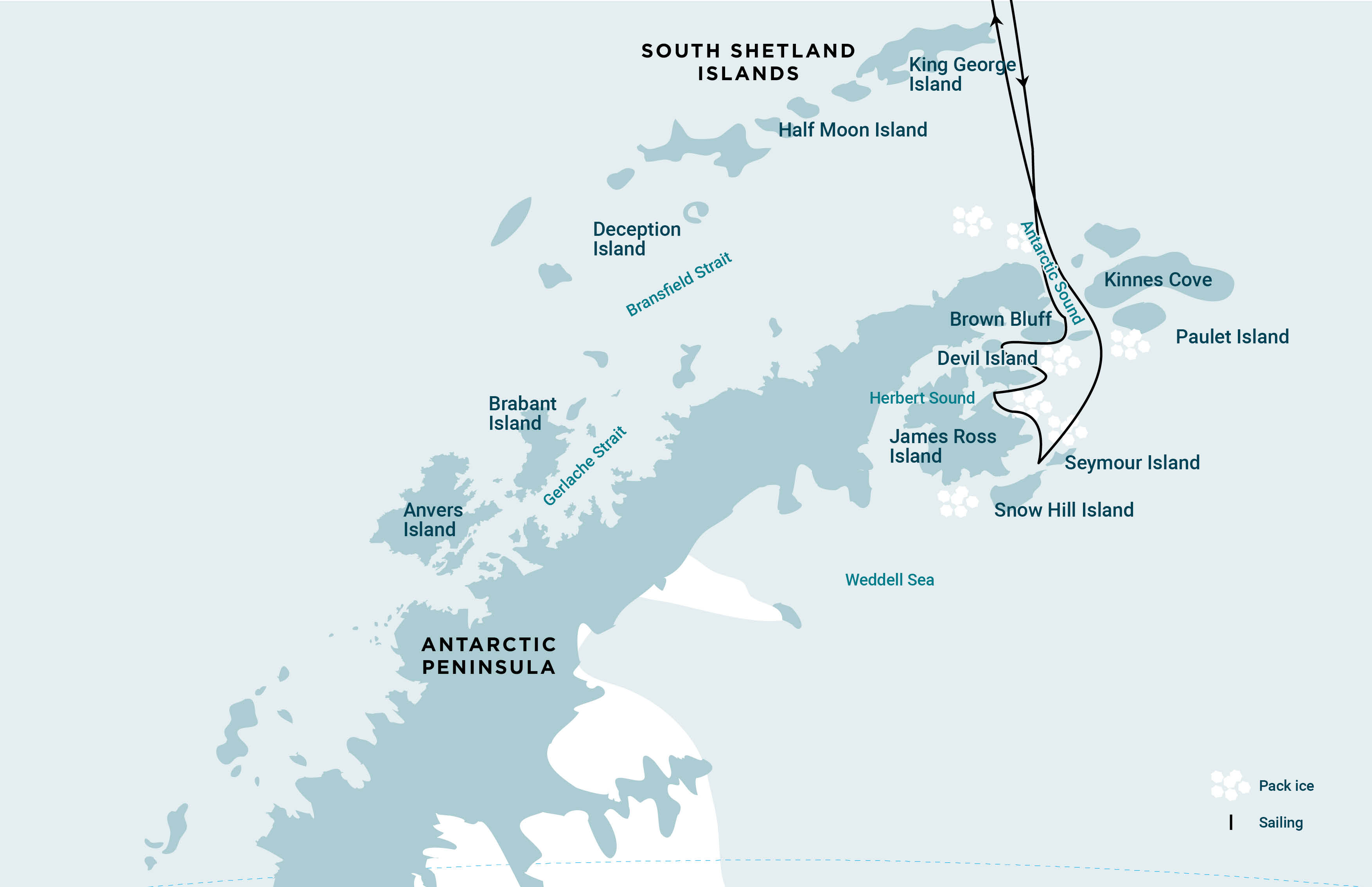 Route of Weddell Sea - Basecamp