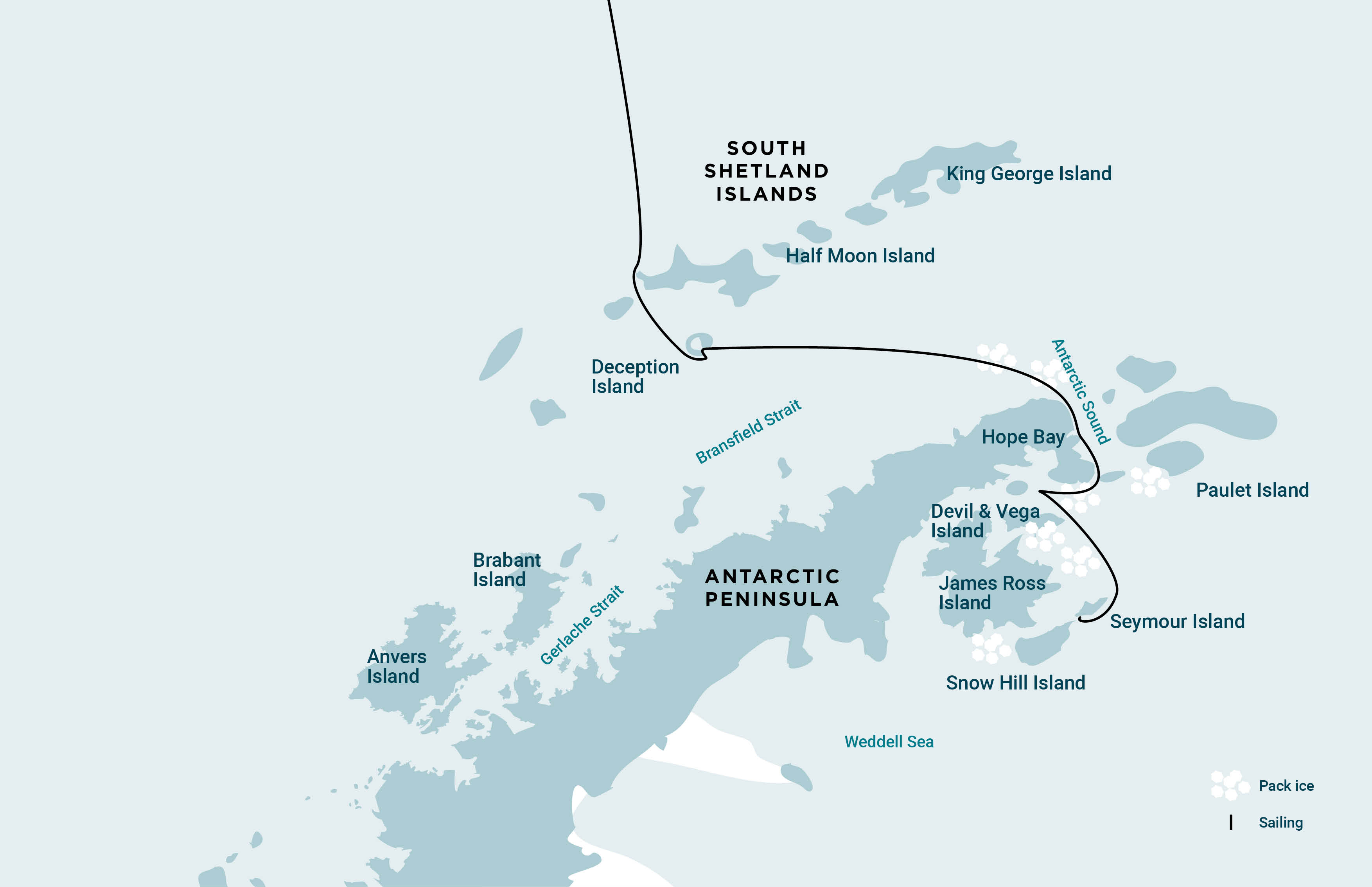 Route of Antarctica - Emperors & Snow Hill Island - Helicopters
